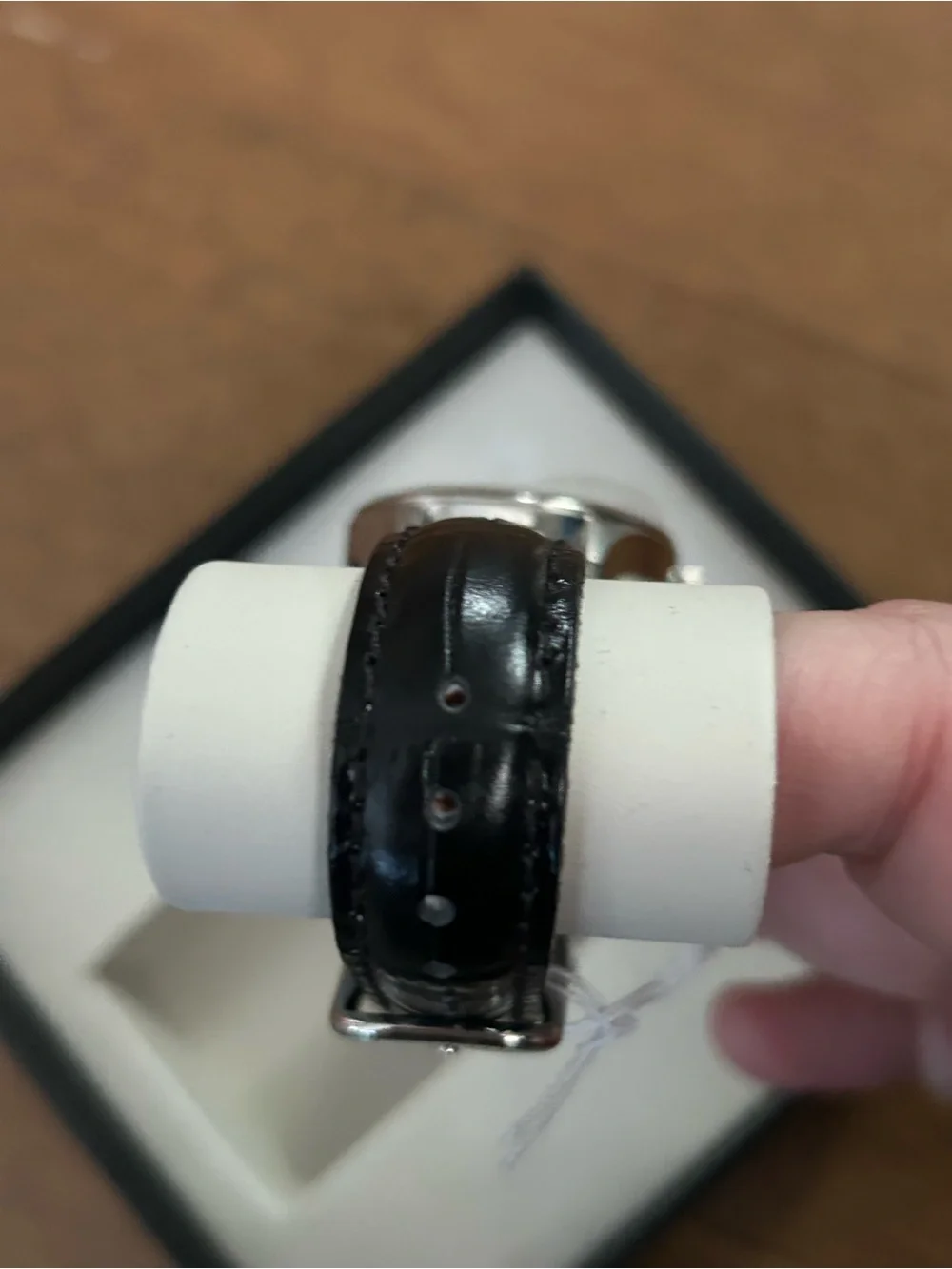 Women's Black Strap Silver Caravelle New York Bulova Watch